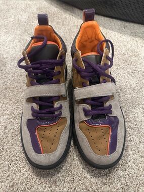 Sia collective  Suede & Patent Leather Sneakers - Purple, Orange, Brown, Gray